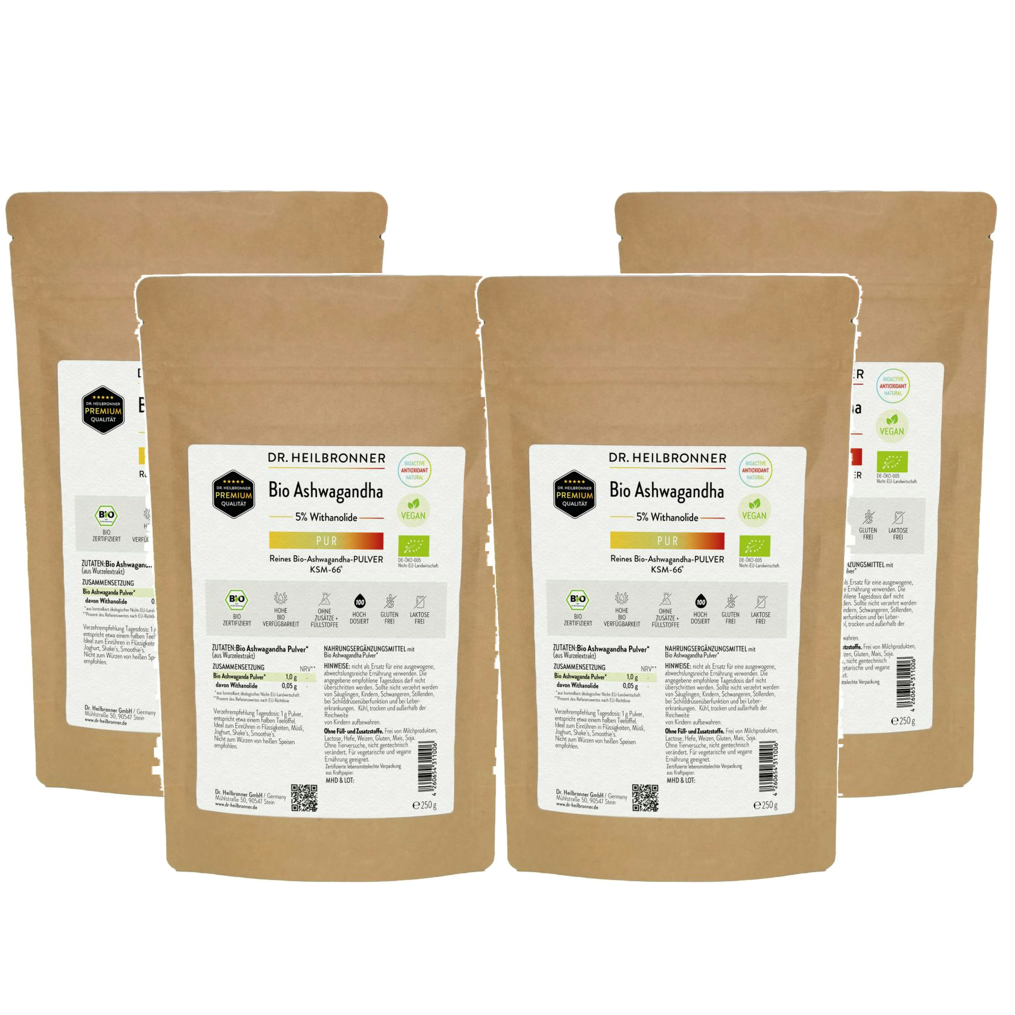 Ashwagandha biológica pura – pó