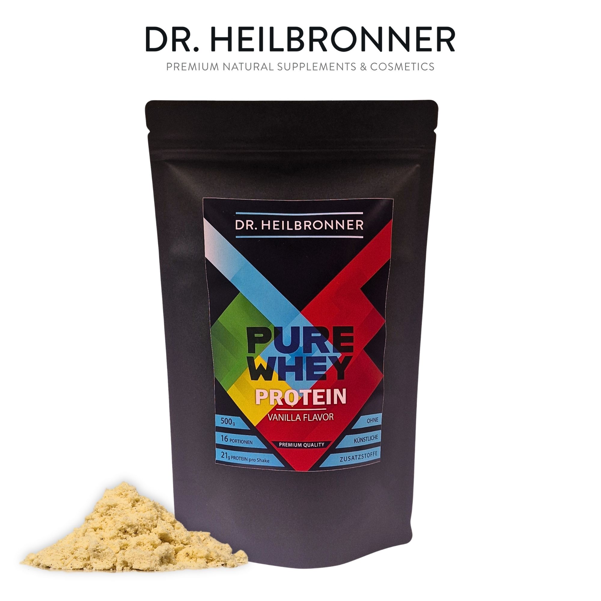 Whey Protein Pulver 1x500g-Vanille-mit und ohne  Astaxanthin