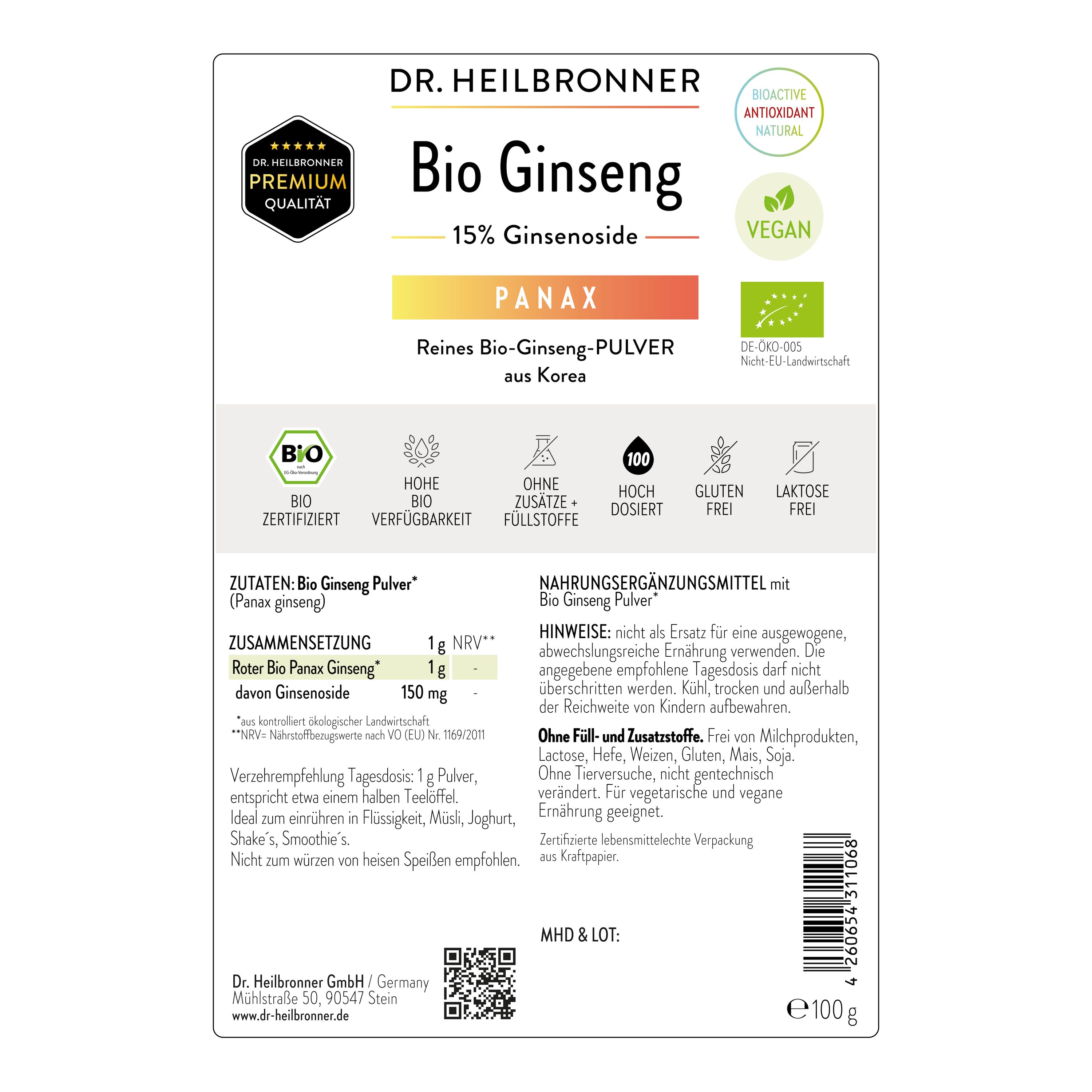 Bio Ginseng Pulver