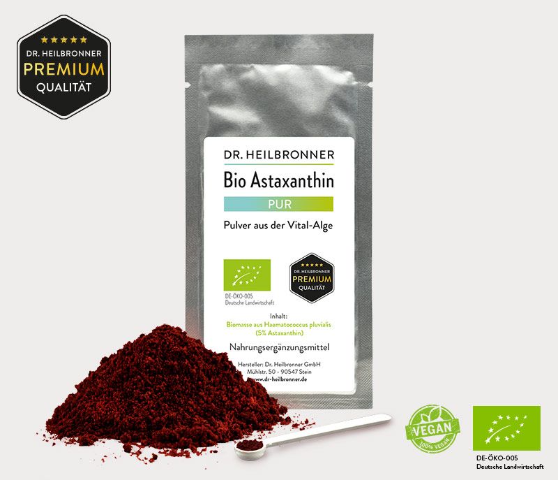 Bio Astaxanthin PUR - PULVER 4 x 5g