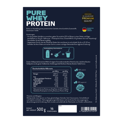Whey Protein Powder 1x500g Vanilla without Astaxanthin