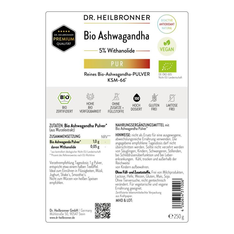 Bio Ashwagandha PUR Pulver